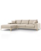 Canapé d'angle gauche 5 places Madara beige - 254x182x90 cm