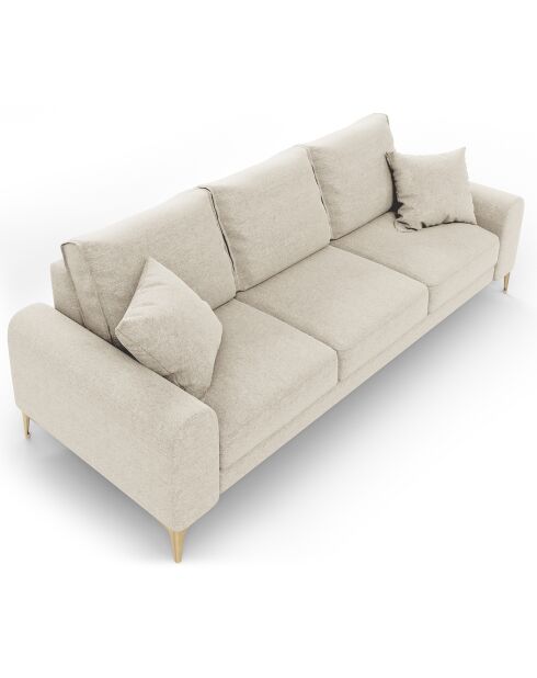 Canapé 3 places Madara beige clair - 222x102x90 cm