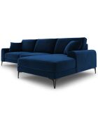 Madara 5-Sitzer-Ecksofa aus Samt rechts königsblau - 254x182x90 cm