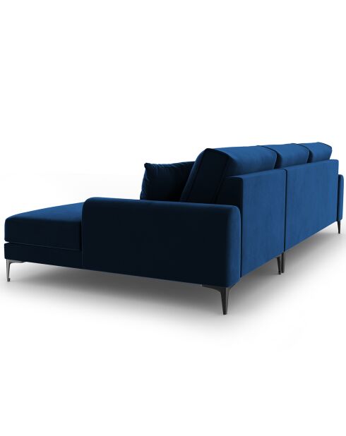 Madara 5-Sitzer-Ecksofa aus Samt rechts königsblau - 254x182x90 cm