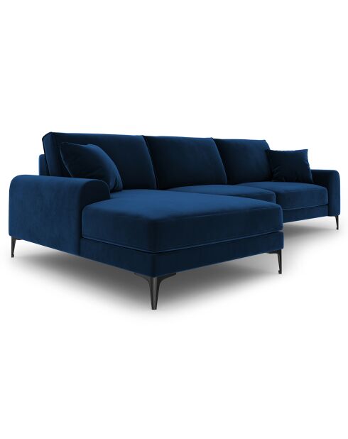 Linkes Ecksofa Velvet 5-Sitzer Madara königsblau - 254x182x90 cm