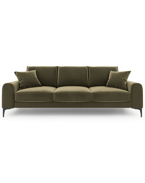 Canapé Velours 3 places Madara vert - 222x102x90 cm