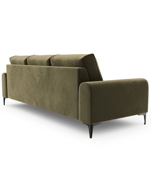Canapé Velours 3 places Madara vert - 222x102x90 cm