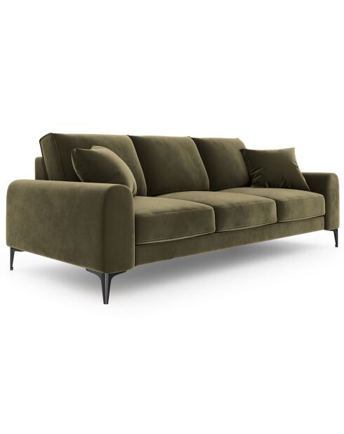 Canapé Velours 3 places Madara vert - 222x102x90 cm