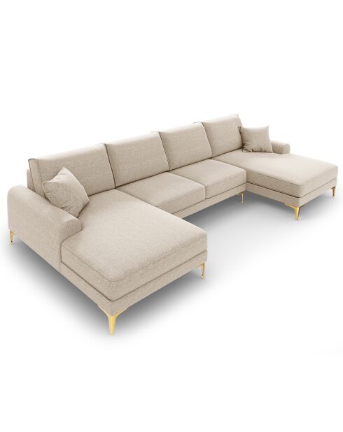 Canapé Panoramique 6 places Madara beige - 334x182x90 cm