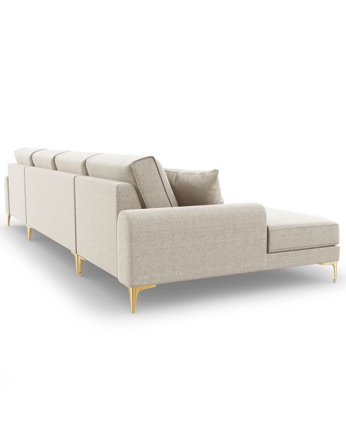 Canapé Panoramique 6 places Madara beige clair - 334x182x90 cm