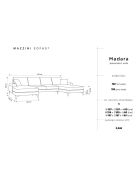 Madara Königsblaues 6-Sitzer-Panoramasofa aus Samt — 334 x 182 x 90 cm