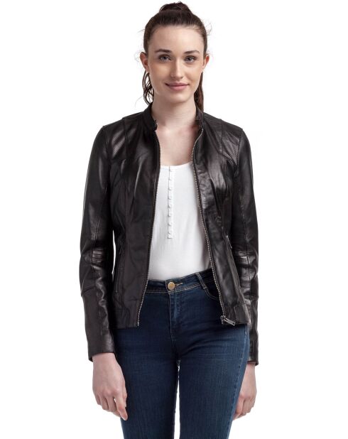 Veste en Cuir Ellyn noire