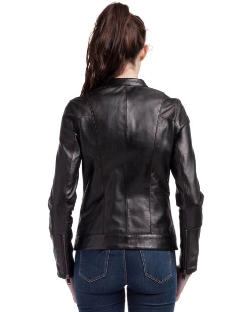 Veste en Cuir Ellyn noire