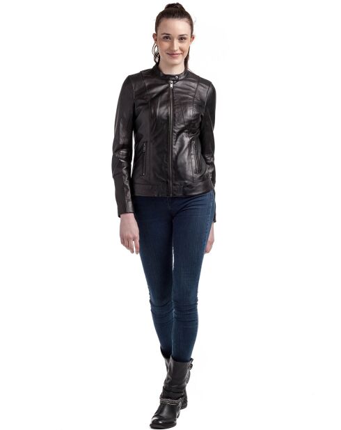 Veste en Cuir Ellyn noire