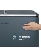 Poubelle de tri à pédale gris foncé - 2x30L