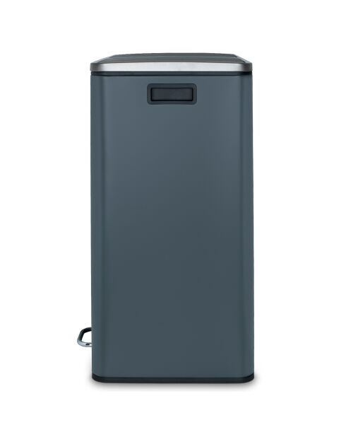 Poubelle de tri à pédale gris foncé - 2x30L
