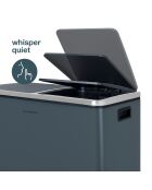 Poubelle de tri à pédale gris foncé - 2x30L