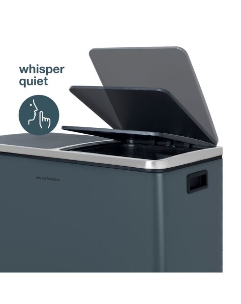 Poubelle de tri à pédale gris foncé - 2x30L