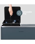 Poubelle de tri à pédale gris foncé - 2x30L