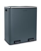 Poubelle de tri à pédale gris foncé - 2x30L