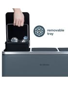 Poubelle de tri à pédale gris foncé - 3x18L