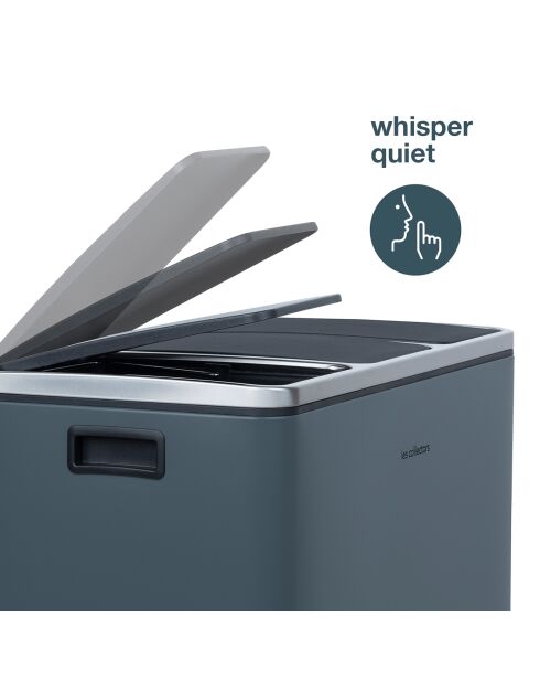 Poubelle de tri à pédale gris foncé - 3x18L