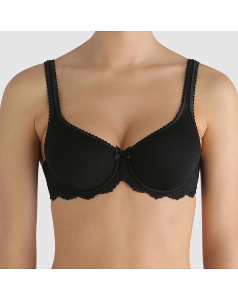 Zwarte Spacer Flower Elegance BH met taille