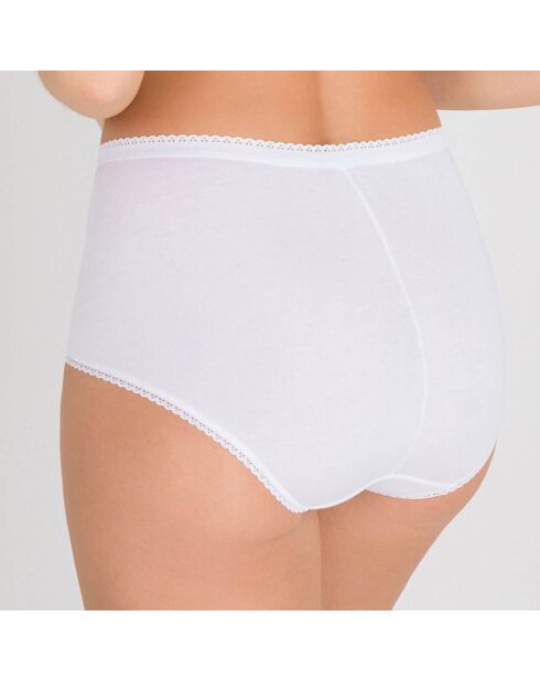 3 Culottes taille haute Coton & Dentelle blanches