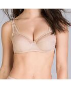 Soutien-gorge emboîtant Cœur Croisé Microfibre beige