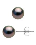 Ohrringe aus Weißgold mit runden Tahitiperlen Ø 8-9 mm