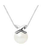 Prestige halsketting in witgoud en natuurlijke witte ronde zoetwaterparel