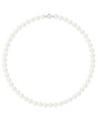 Collier Rang en Or blanc & Perles d'Eau Douce rondes blanc naturel Ø 8-9 mm