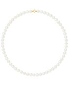 Collier Rang en Or jaune & Perles d'Eau Douce rondes blanc naturel Ø 9-10 mm