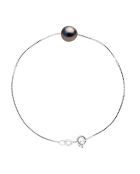 Armband in gerhodineerd zilver en ronde Tahitiaanse parel