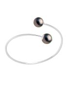 Prestige-Armband Toi & Moi aus rhodiniertem Silber und runden Tahitiperlen