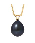 Pendentif en Or jaune & Perle d'Eau Douce poire black tahiti
