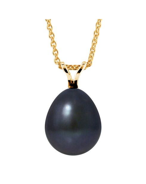 Pendentif en Or jaune & Perle d'Eau Douce poire black tahiti