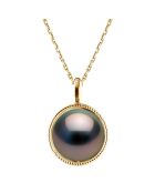 Anhänger aus Gelbgold und runde Tahitiperle