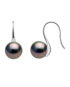 Silberne Ohrringe und runde Tahitiperlen