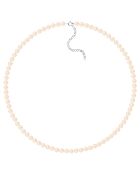 Collier Rang en Argent rhodié & Perles d'Eau Douce rondes rose naturel