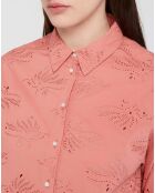 Chemise Ebrizia brodée ajourée bois de rose