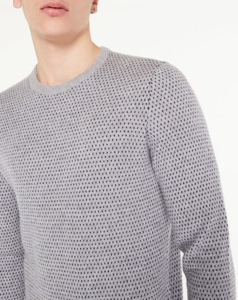 Pull 100% Cachemire Apois col rond gris