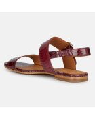 Sandales en Cuir python Rosa bordeaux foncé