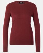 Pull 100% Cachemire Yabri col rond bordeaux