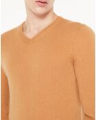 Pull 100% Cachemire Avy col V beige