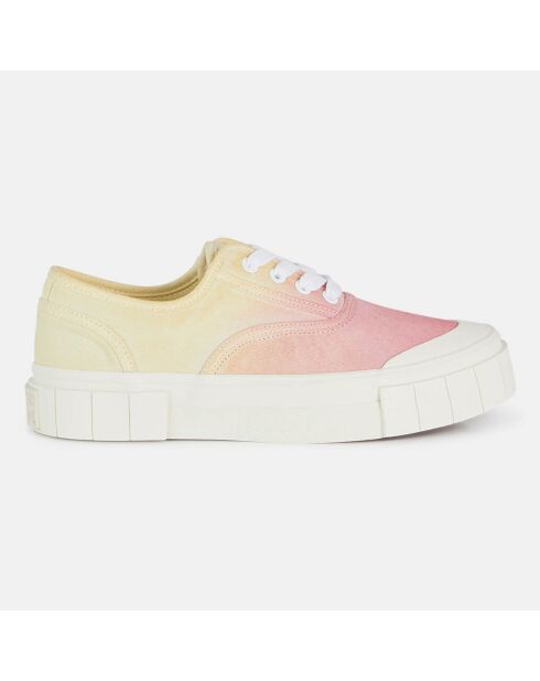 Sneakers en Coton Bio Gnace tie & dye jaune/rose