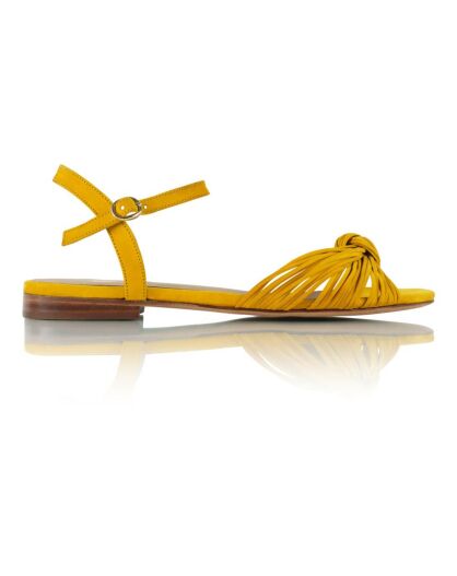 Sandales en Velours de Cuir La Rayonante jaunes