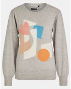 Pull en Laine & Cachemire Yuka col rond gris