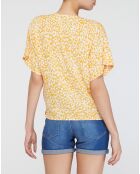Top Enamelie imprimé  jaune