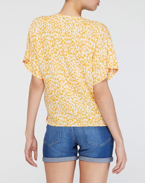 Top Enamelie imprimé  jaune