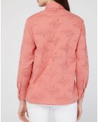 Chemise Ebrizia brodée ajourée bois de rose