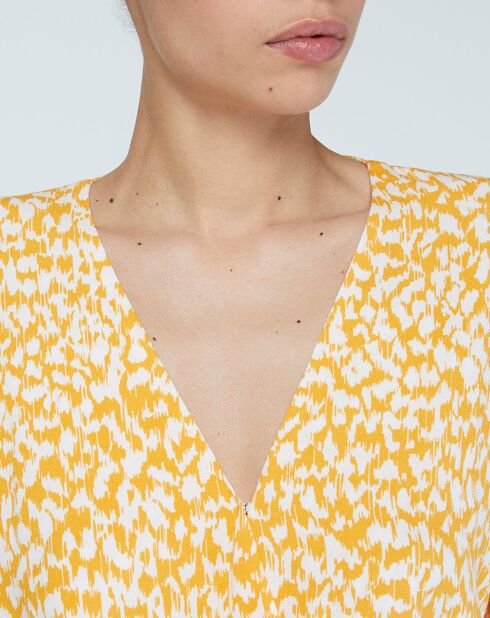 Top Enamelie imprimé  jaune