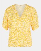 Top Enamelie imprimé  jaune