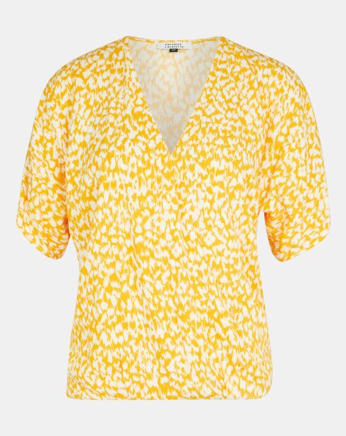 Top Enamelie imprimé  jaune
